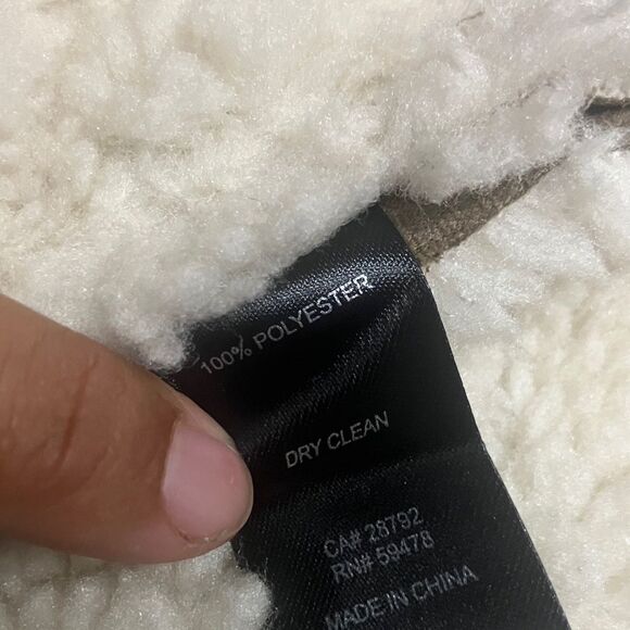 Joie Brown &Cream Shearling suede Vest Gorpcore oversized medium #737 - Picture 8 of 8